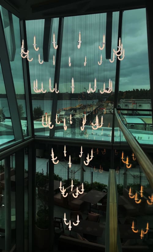 Crown Resort Sydney - A'Mare Restaurant Bespoke chandelier | Chandeliers by Beau&Bien | a’Mare in Barangaroo