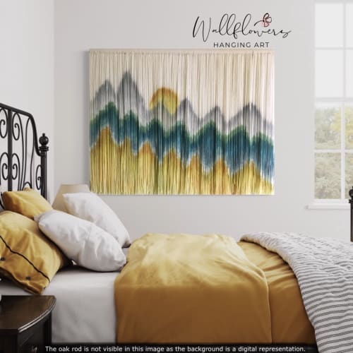 SUNSET ASPENS Mountain Landscape Dyed Tapestry | Wall Hangings by Wallflowers Hanging Art