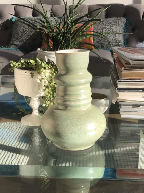 Cylindric Light Green Modern Vase | Vases & Vessels by Paysoneight Design by Dawn Palmer