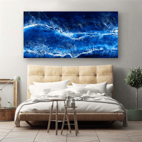 'BLUE CRUSH II' - OCEAN SEASCAPE EPOXY RESIN ABSTRACT ARTWOR | Paintings by Christina Twomey Art + Design
