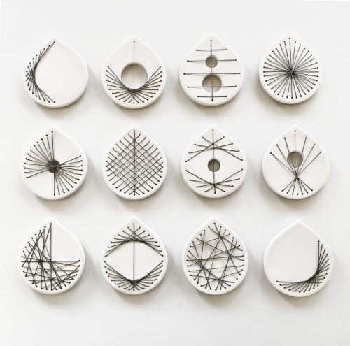 Stitched Ceramics - Set Of 12 | Wall Hangings by Elizabeth Prince Ceramics