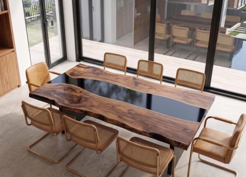 Black Epoxy Resin Dining Table, Handmade Epoxy Dining Table | Tables by Innovative Home Decors