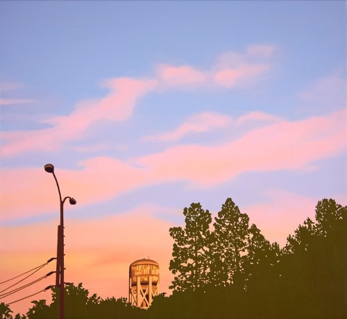 Pasadena Water Tower | Oil And Acrylic Painting in Paintings by Lindsey Warren