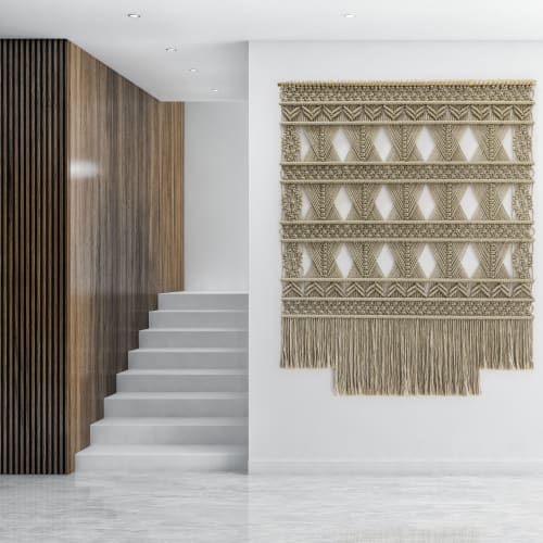 Wallhanging Gold 200cm x 250cm | Macrame Wall Hanging in Wall Hangings by Milla Novo