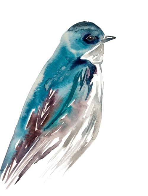 Swallow No. 59 : Original Watercolor Painting | Paintings by Elizabeth Becker
