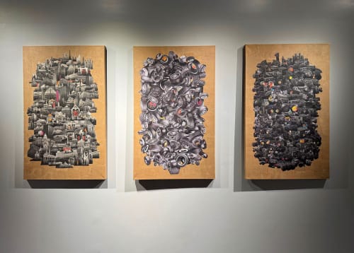 Presque Vu Triptych | Paintings by Glen Gauthier | Madron Gallery in Chicago