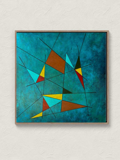 Abstract Mid-Century Modern Painting - Minimalist MCM Art | Paintings by Serge Bereziak