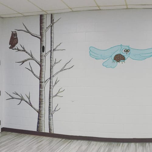 Owl Mural | Murals by Blake Wydeman | Kensington Park Complex and Rink in Burnaby