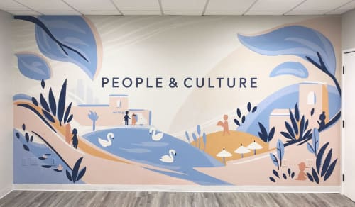 People & Culture Mural | Murals by Mimochai | Hotel Bel-Air in Los Angeles
