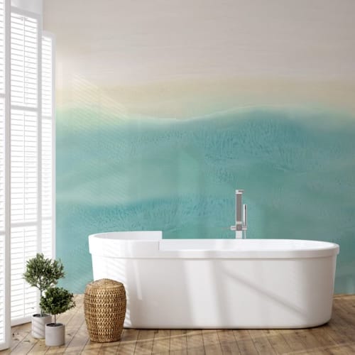 Island Life Ocean Beach Wallpaper Mural | Wall Treatments by MELISSA RENEE fieryfordeepblue  Art & Design