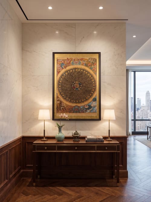 Imperial Yunjin Silk Thangka The Six Character Mantra | Embroidery in Wall Hangings by Dynasty Artisan
