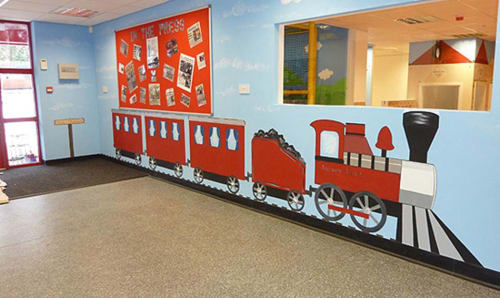 Indoor Mural | Murals by Joanna Perry Mural Artist UK | Train Station Day Nursery in Radcliffe