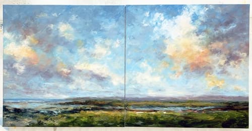 "Summer Color" diptych | Paintings by Deborah Randall