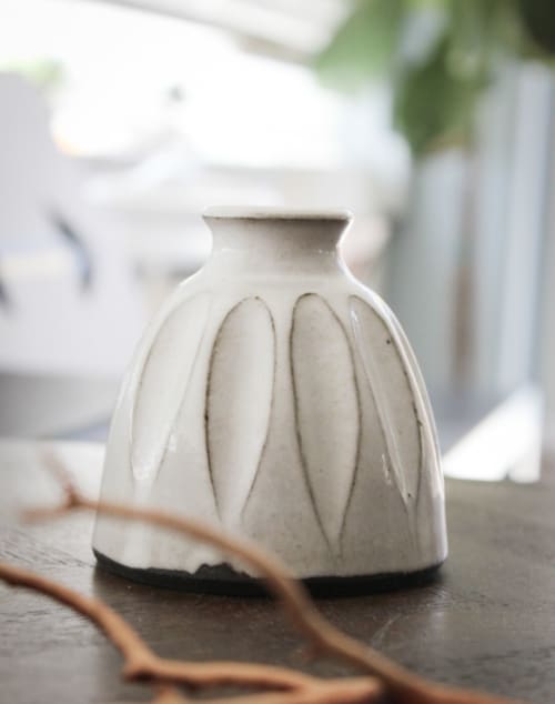 Wee carved vase | Vases & Vessels by Orange Peel Pottery