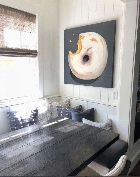 "Powdered Donut on Gray" 36"x36" | Interior Design by TRP Art - Terry Romero Paul