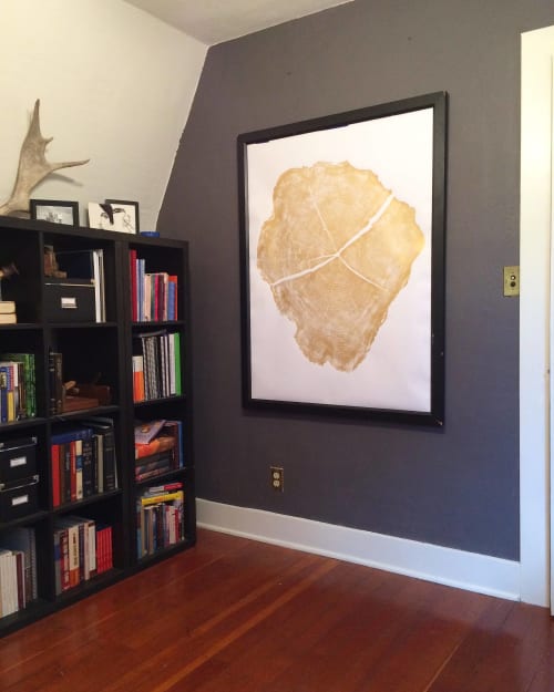 Gold Tree Ring Print Locust Tree - 36x48 inches
