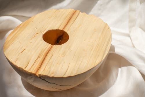 Cleft Aspen Wood Decorative Hollow Form | Decorative Objects by Andrew J Studios