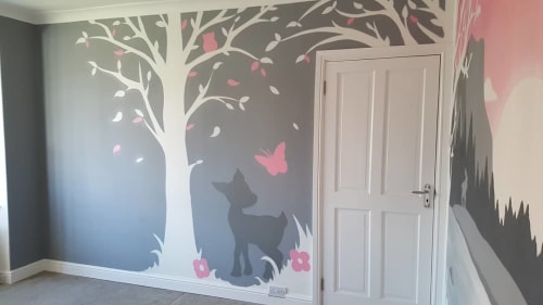 baby girl nursery murals