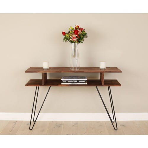 Zuma solid walnut modern console & sofa table | Tables by Modwerks Furniture Design