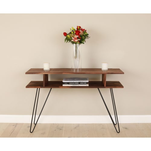 Zuma solid walnut modern console & sofa table | Tables by Modwerks Furniture Design LLC