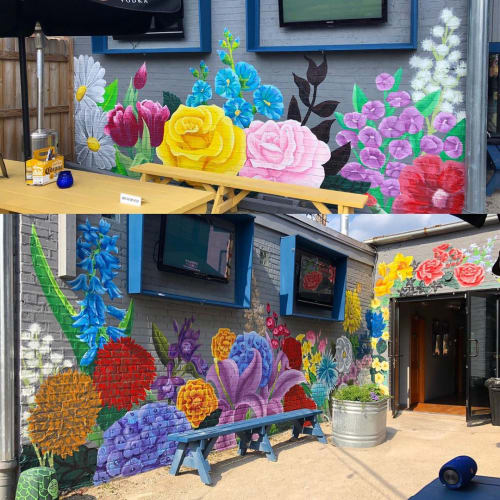 Floral Mural by Nora Kate Paints at Easy Street Pizza & Beer Garden ...