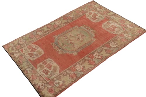 Antique Bessarabian Rug in Red and Green with Floral | Rugs by Rug and Kilim