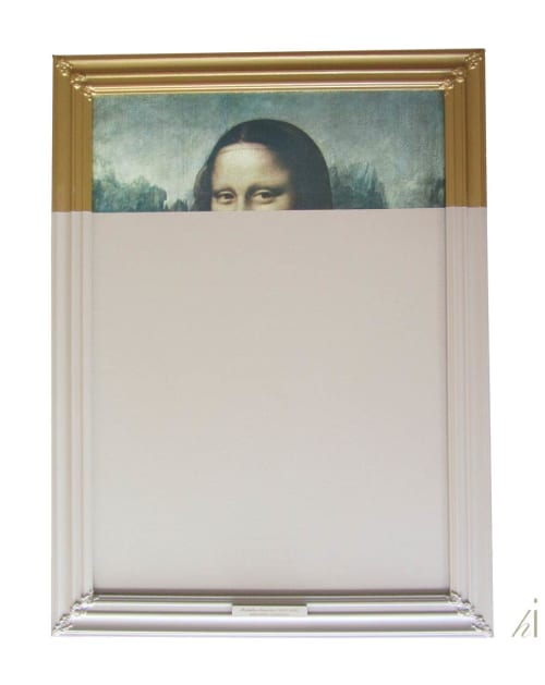 Peekaboo Monalisa | Oil And Acrylic Painting in Paintings by Habitat Improver - Furniture Restyle and Applied Arts