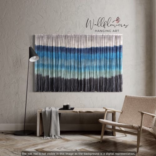 REEF Coastal Blue Textile Wall Hanging | Wall Hangings by Wallflowers Hanging Art
