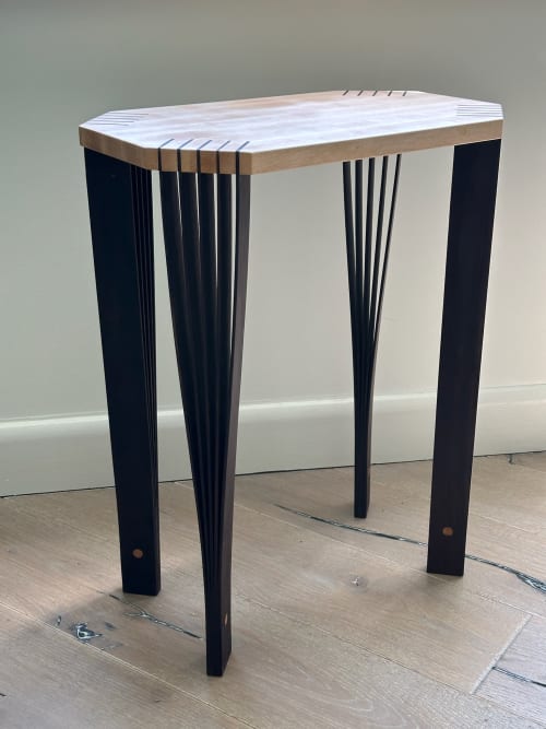 Handmade Side Table Made from Maple and Walnut Woods | Tables by Hiraeth Ceramics