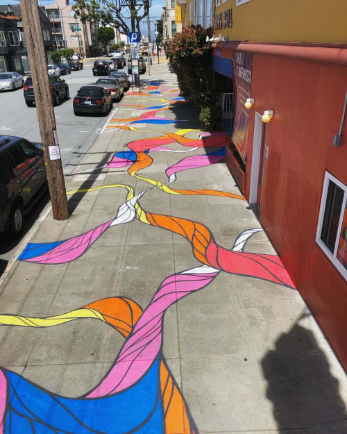 Sidewalk Mural | Murals by Strider Patton | Hotel Del Sol in San Francisco