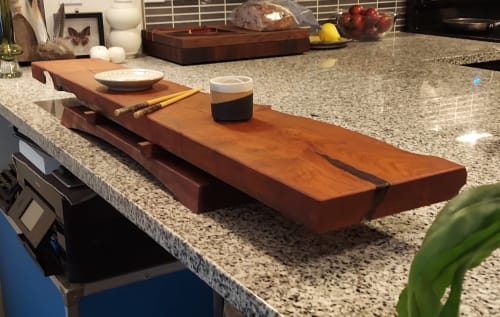 Japanese bent wood serving table | Serving Board in Serveware by SjK Design Studios