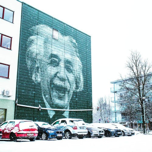 Albert Einstein Portrait | Murals by Robot Muralist | SPARK HUB in Tartu