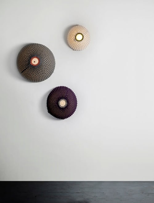 Knitted Ceiling Lamp - Alti 40cm | Lamps by Ariel Zuckerman Studio