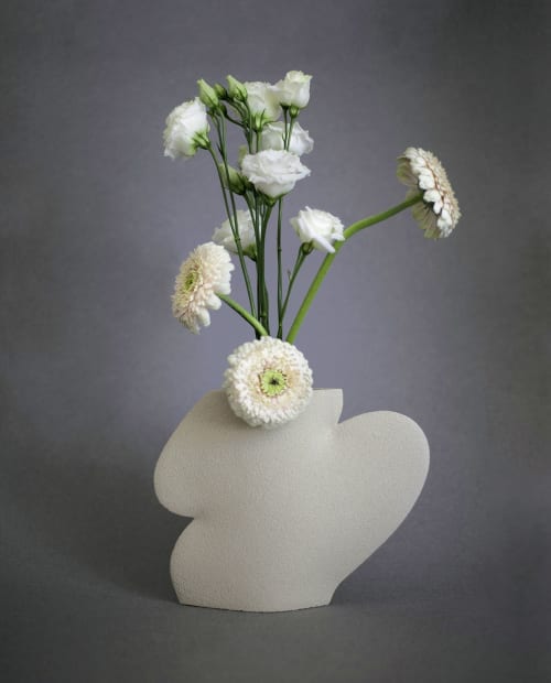 Ceramic Vase 'Ellipse N°2 - White' | Vases & Vessels by INI CERAMIQUE