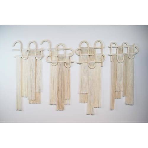 55" Wall Sculpture with Cotton Fringe | Wall Hangings by Karen Gayle Tinney