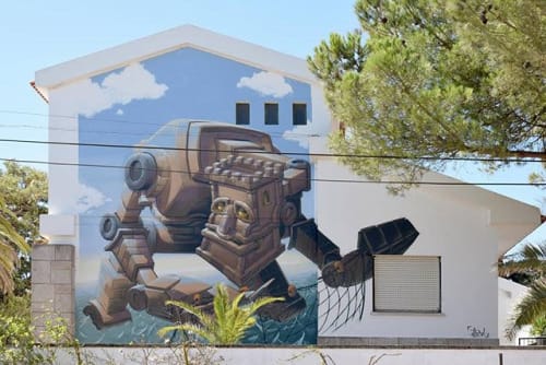 Robots need omega 3 | Street Murals by Third Rua