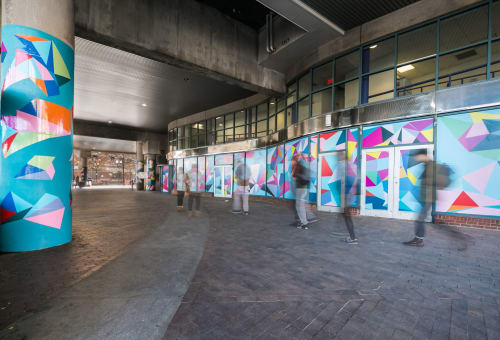 Window and  Column Treatment - Crossing Crystals | Street Murals by Isenberg Projects