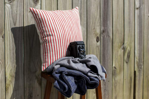 Red Stripe Pillow | Pillows by Local Produce Design