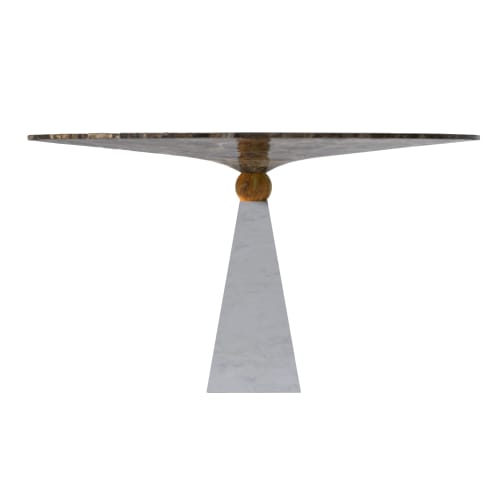 "Libra" centerpiece in white, yellow and brown marble | Serving Stand in Serveware by Carcino Design