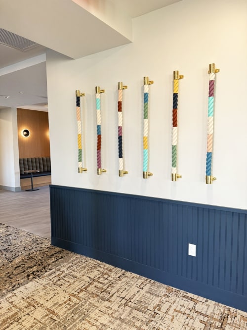Vertical Painted Ropes (Triton Square) | Wall Hangings by Cassandra Smith | Triton Square Apartments in Groton
