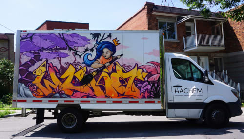 Hachem's truck part 2 | Murals by Wuna graffiti | Montreal in Montreal