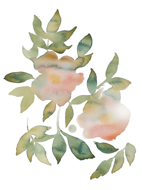 Rose Study No. 81 : Original Watercolor Painting | Paintings by Elizabeth Becker
