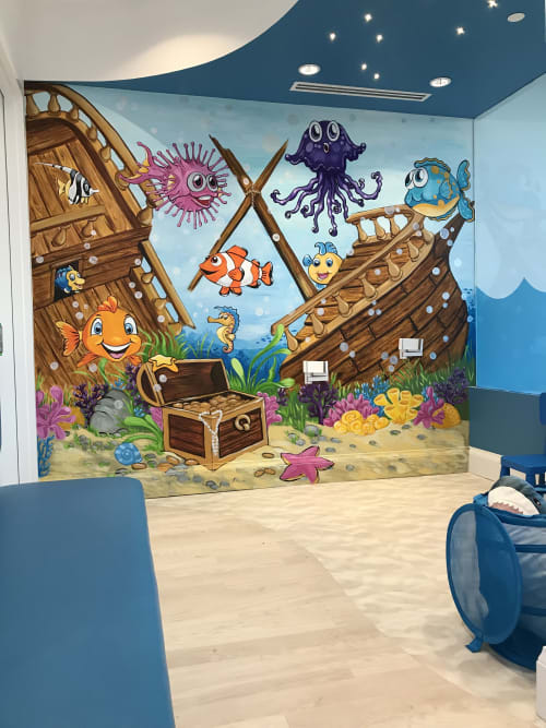 Atlantis  Children's Dentistry Underwater Murals | Murals by Murals By Marg | Atlantis Children's Dentistry in Whitby