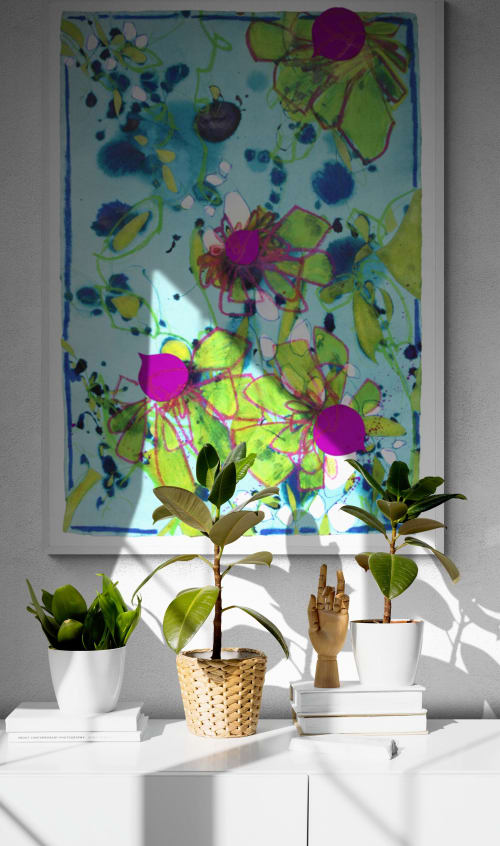 Blue Flowers V | Paintings by Mel Rea7