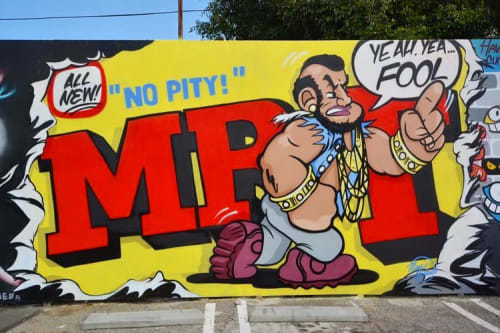 Mr. T - "I Pity The Dolls" Book Release Mural | Street Murals by Nina Palomba - Nina's World | START Los Angeles in Los Angeles