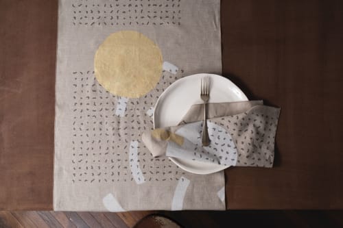 BOJA b Linen Table Runner + Napkins | Tableware by Vilenica Studio