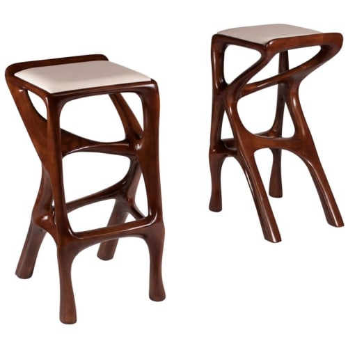 Amorph Chimera Bar Stool, Stained Walnut | Chairs by Amorph