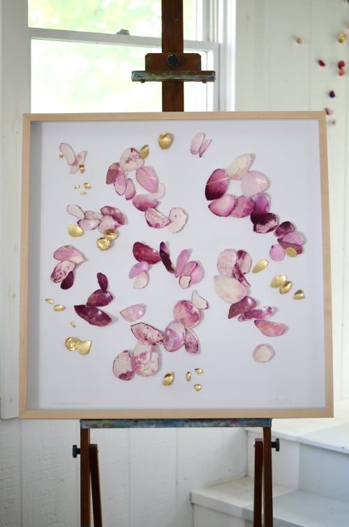 Kintsugi Eggshells Magnolia Petals | Mixed Media by Elisa Sheehan