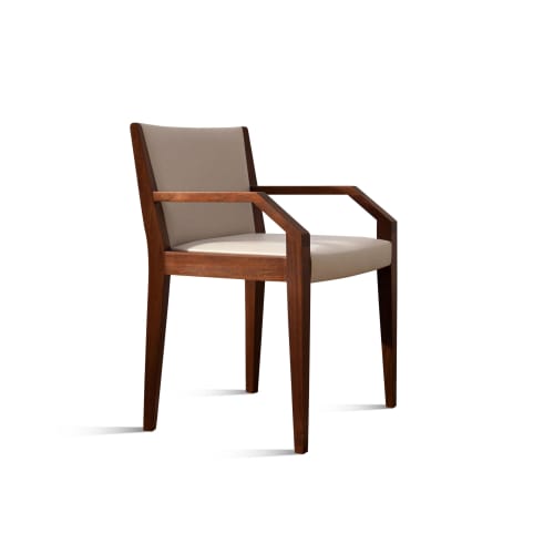 Armchair in Exotic Wood & Leather by Costantini, Giovanni | Chairs by Costantini Design