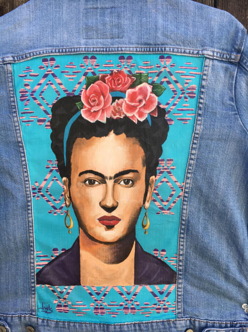 Frida Custom Denim Jacket by Jwlç Mendoza seen at Private Residence ...